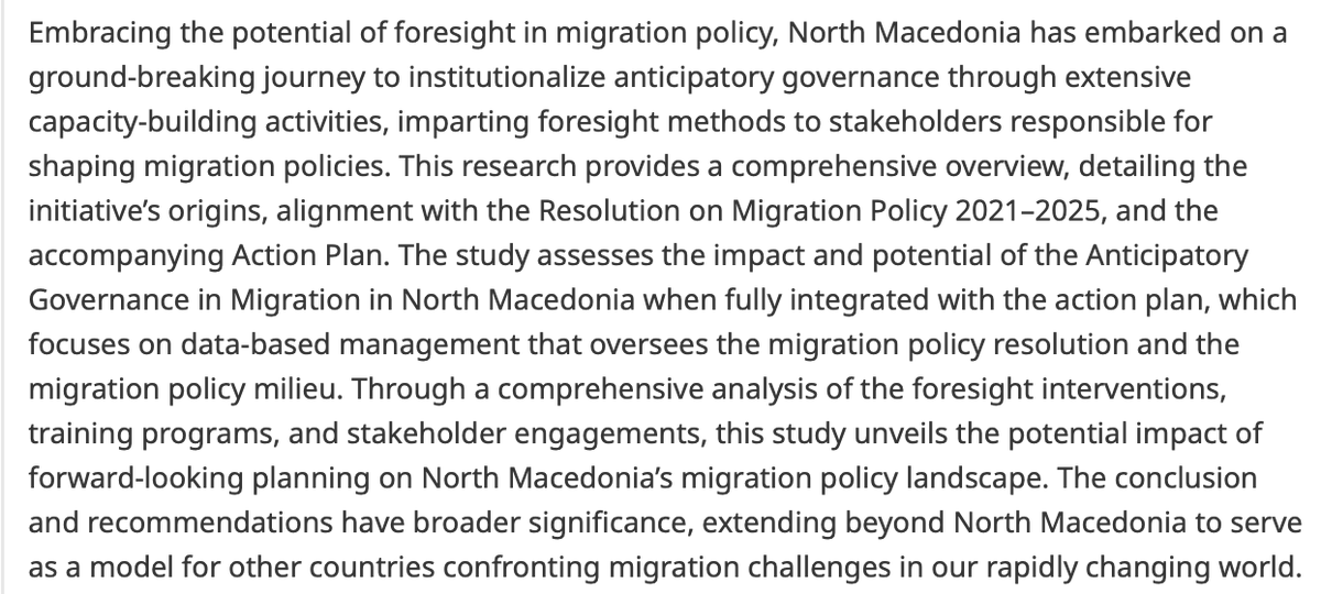 Data_and_Policy's tweet image. New article!
Embracing foresight in migration policy: a transformative journey toward Anticipatory Governance in North Macedonia
👉bit.ly/4o7ASWn
By Vanja Ashkapova & Merita Zulfiu Alili (@SEEUniversity)
Part of Anticipating Migration for Policymaking special issue