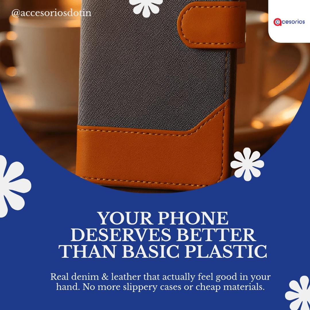 accesoriosdotin's tweet image. Denim’s soft rib vs leather’s warm grain — grip you can feel.  
Which fits your day? No ghosting, promise 😉  
Shop Accesorios.in ✨  
#griptest #styleinspo #phonecover