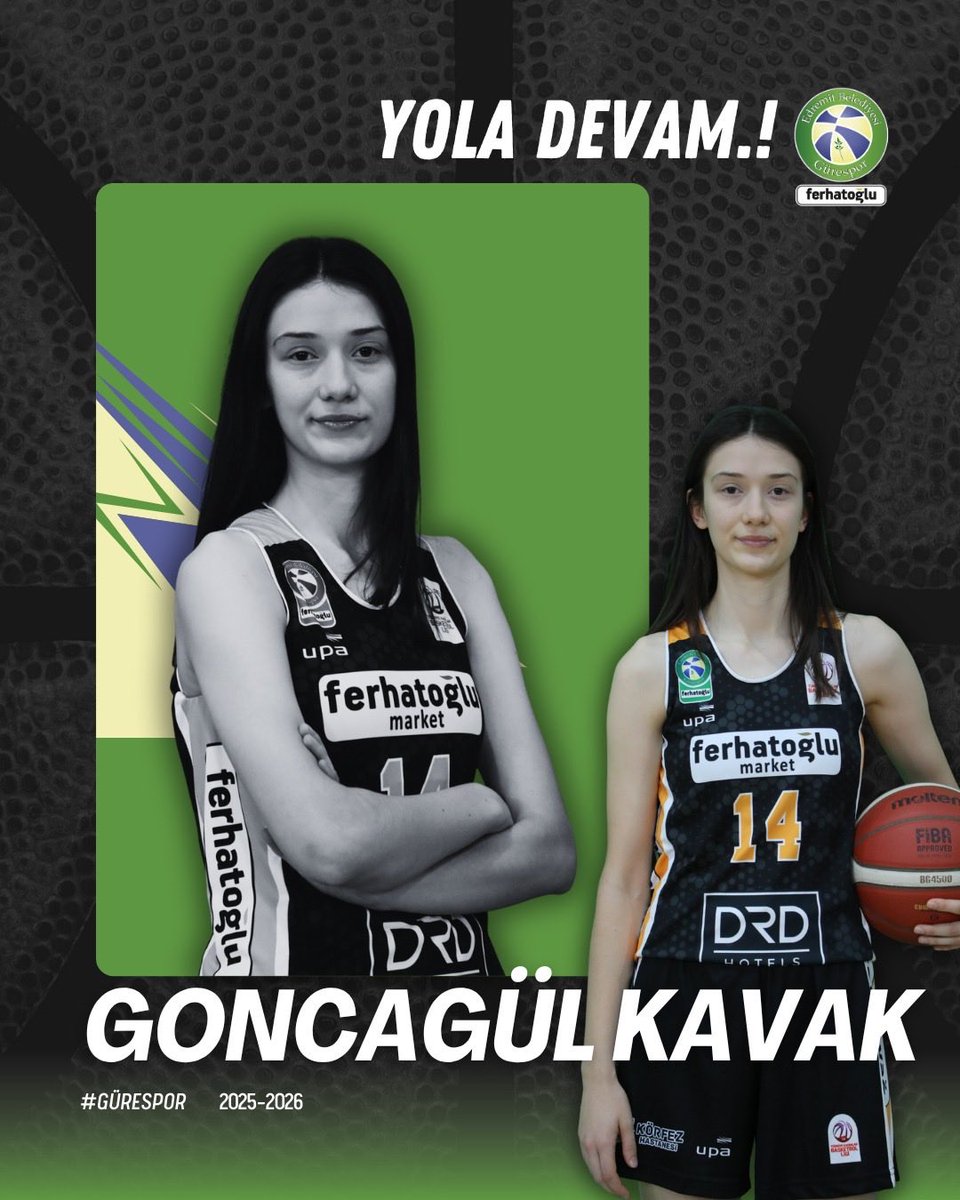 Goncegül Kavak’la yola devam! 
💛💚

Geçen sezon da kadromuzda yer alan 2005 doğumlu genç oyuncumuz Goncagül Kavak, 2025-2026 sezonunda da Ferhatoğlu Edremit Belediyesi Gürespor formasıyla mücadeleye devam edecek. 

Birlikte başarılı bir sezon diliyoruz! 🏀✨