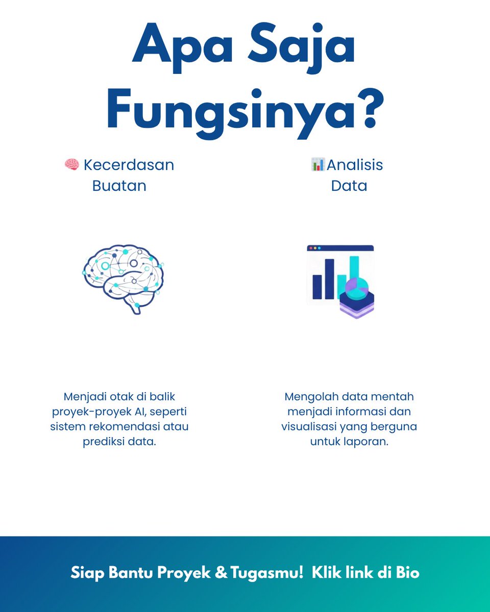 jasadatait's tweet image. Fungsinya: 🧠 AI/ML, 📊 Analisis Data, 🌐 Pengembangan Aplikasi, &amp; 🤖 Automasi.
Punya tugas atau proyek Python tapi dikejar deadline? Tim kami di @jasadatait siap bantu!
#Python #JasaKoding #BelajarCoding #Mahasiswa