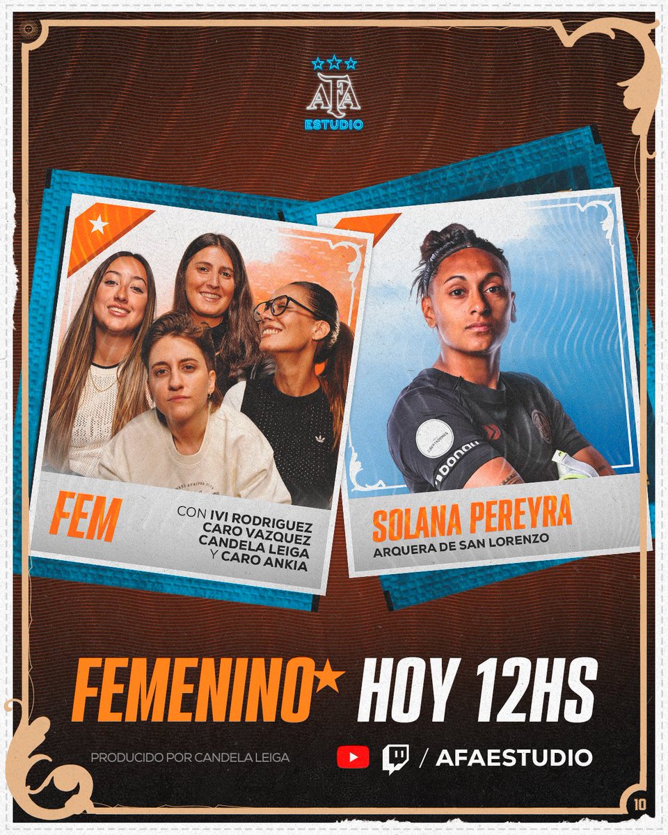 AFA ESTUDIO FEM

SOLANA PEREYRA.

HOY 12 HS.