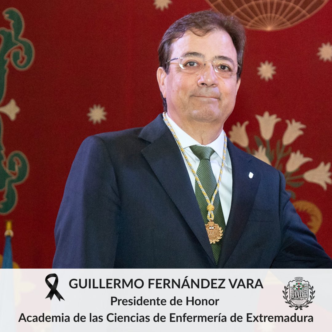 Como muestra de respeto y reconocimiento, nuestros académicos han compartido un minuto de silencio en homenaje a nuestro estimado Presidente de Honor, Guillermo Fernández Vara. 
Deja un gran legado, siempre formará parte de nuestra Academia.
#academiacienciasenfermeríaextremadura