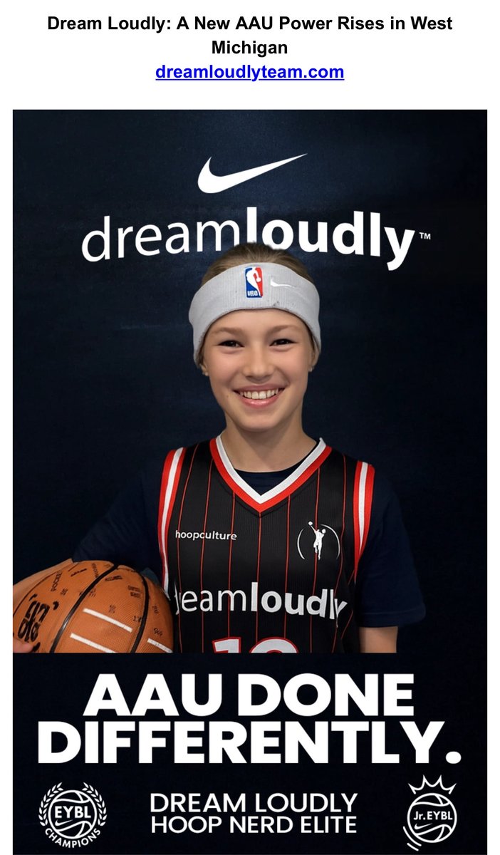 I’m Possible Training is officially launching an AAU program that will change the landscape of travel basketball. Our mission is simple: more skill enhancement training, more practices, and less wasted tournaments.
 
Dream Loudly is not just another program - we’ve built a model