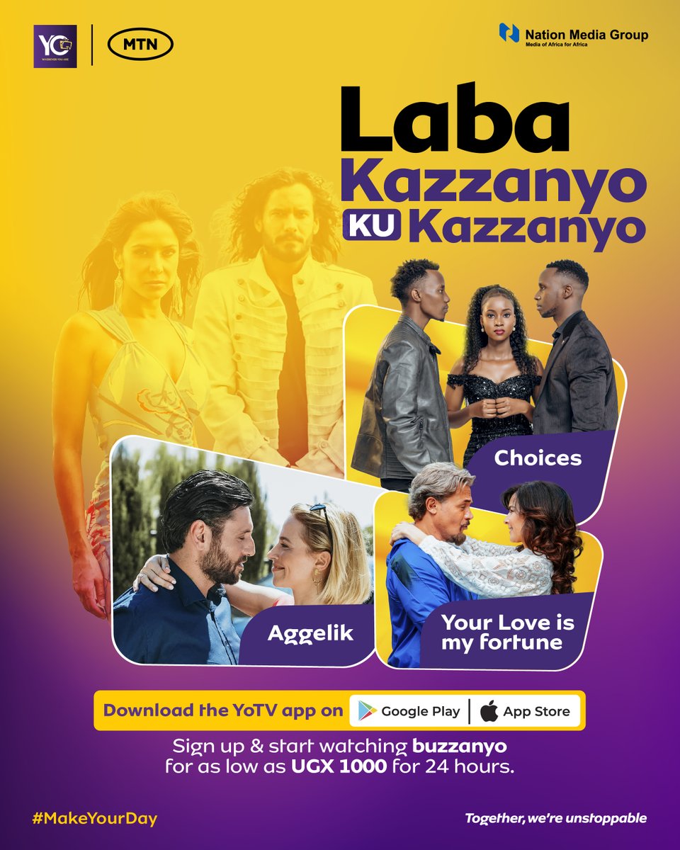 mtnug's tweet image. Catch every moment of your favourite Ugandan TV shows anytime, anywhere with @yotvofficial1.

Activate MTNTVBundles at only UGX 1,000 and enjoy 4GB of streaming with Content Ku Content.

Download now app to enjoy premium content.