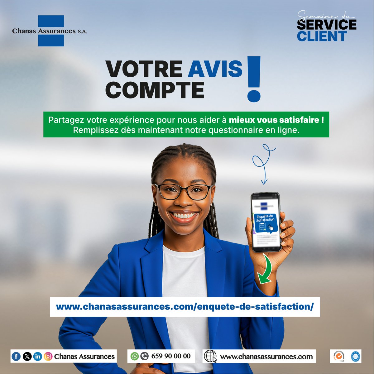 ChanasOfficiel's tweet image. Votre avis compte !
Partagez votre expérience pour nous aider à mieux vous satisfaire ! Remplissez dès maintenant notre questionnaire en ligne.👇

chanasassurances.com/enquete-de-sat…

#SemaineDuServiceClient #MissionPossible #ChanasCare #ChanasAssurances #SatisfactionClient #insurance