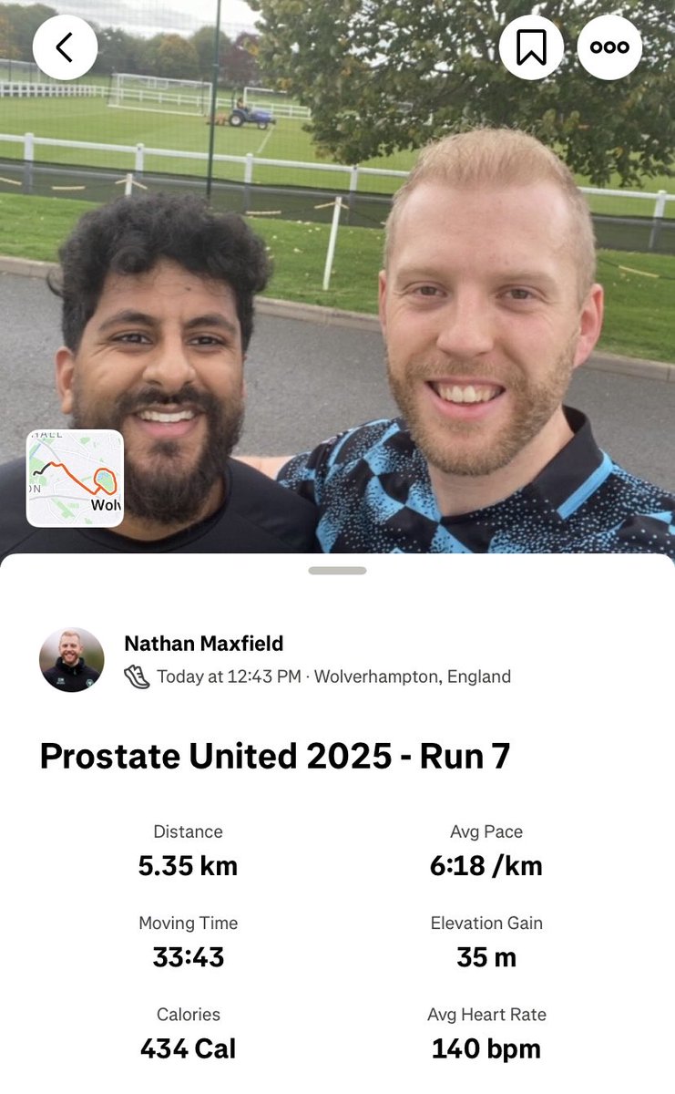 nath_max52's tweet photo. 7 of 31 complete ✅
@prostateunited

Lunchtime run with Rom @JoshBratch03,  pleasure as always. Tomorrow marks the 25% point 👌🏻

Let’s keep raising awareness for this amazing charity @ProstateUK 
Any donations are hugely appreciated
https://t.co/PBhaQ4Q4sd https://t.co/nRWvtP6lz3