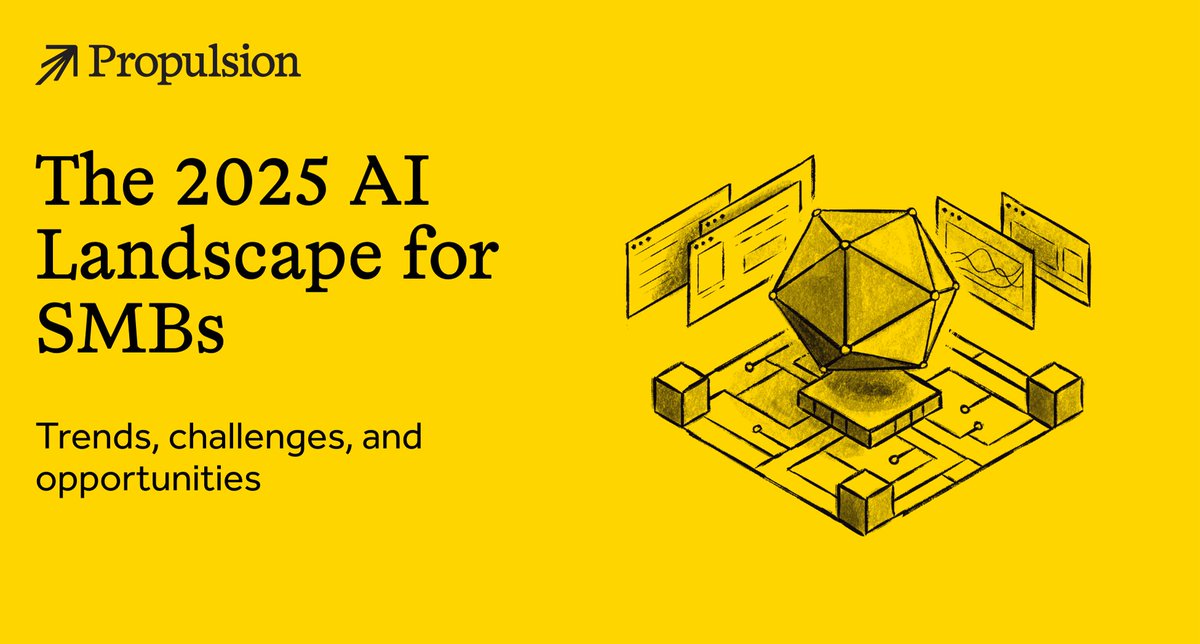 _PropulsionTech's tweet image. AI is everywhere, but most SMBs lack a clear strategy, training, or way to measure impact. Propulsion’s new guide shares actionable insights from 350+ SMB leaders to help businesses implement AI successfully.
🔗 propulsiontech.com/resources/2025…
#AIplanning #SMBstrategy #AITools