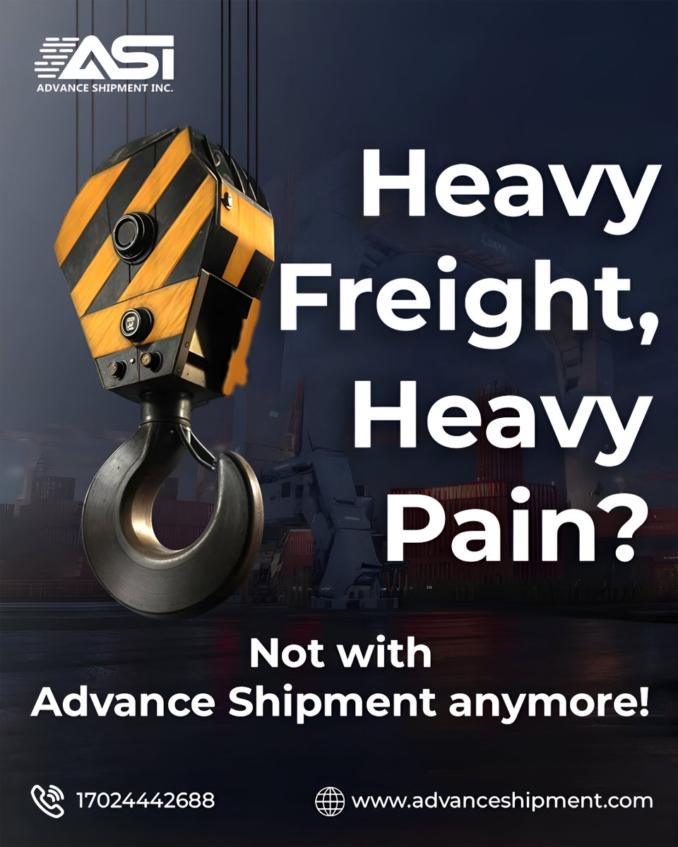 AdvanceShipment's tweet image. Moving heavy or oversized freight? 🚛
Avoid delays &amp;amp; rising costs with Advance Shipment!
Reliable carriers, expert handling &amp;amp; full tracking — we make freight easy. 💪📦

#AdvanceShipment #Freight #HeavyLoad #Logistics #Cargo #Shipping #SupplyChain