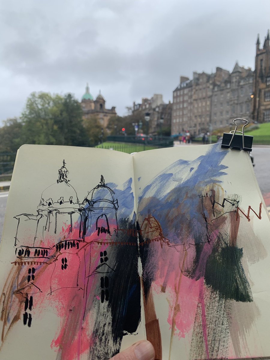 Sketching in Edinburgh today #mixedmedia #sketchbook