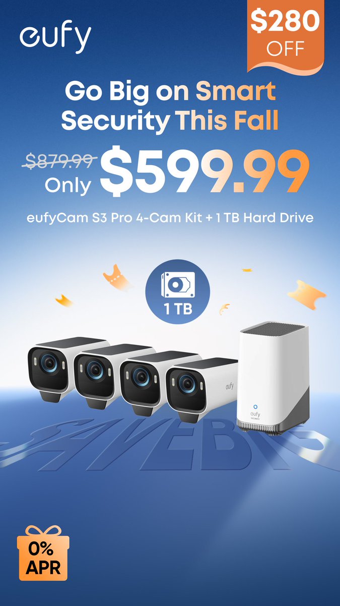 EufyOfficial's tweet image. 🍂 Don’t miss out on incredible savings this Fall Prime Day — some of our biggest deals of the year are here!

Save up to $900 off in our #FallPrimeDay ! 🍂
👉 eufyofficial.com/FPD