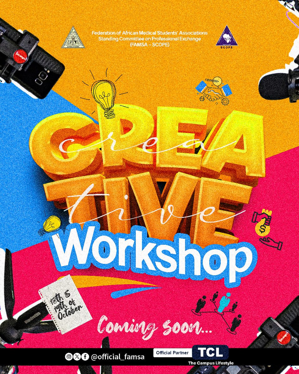 tclglobal_'s tweet photo. Something exciting is coming! 
A space designed to help medical students explore their creative and entrepreneurial potential as well as take the lead in shaping healthier African communities, because being a medic shouldn’t mean giving up your creativity. https://t.co/O7yAmK4QQZ