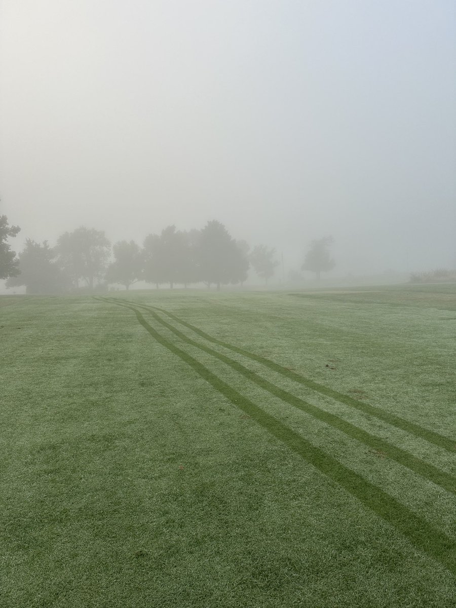 Little foggy out this morning. Last picture is looking at our 9th green from 100 yards out.