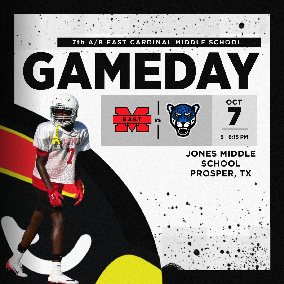 ECMSBAthletics's tweet photo. Itβs GAME DAY!!!!!!!
π Jones Middle School
π7th on the road, 8th at home!
β° B 5:00 | 6:15 PM
ποΈ Today 10/7
#GOCARDS #DCO #SBTB
π΄π΄ https://t.co/7zd3jttVbV