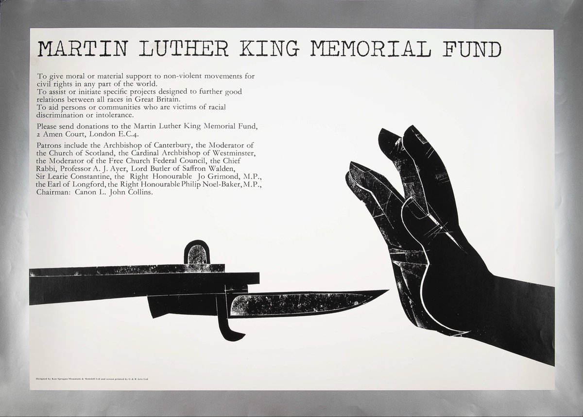 Our October newsletter is out this Saturday and includes over 50 newly listed original posters including this one:

A rare political poster, MARTIN LUTHER KING MEMORIAL FUND, designed by the English political cartoonist, activist and journalist Ken Sprague, 1969.

It’s come