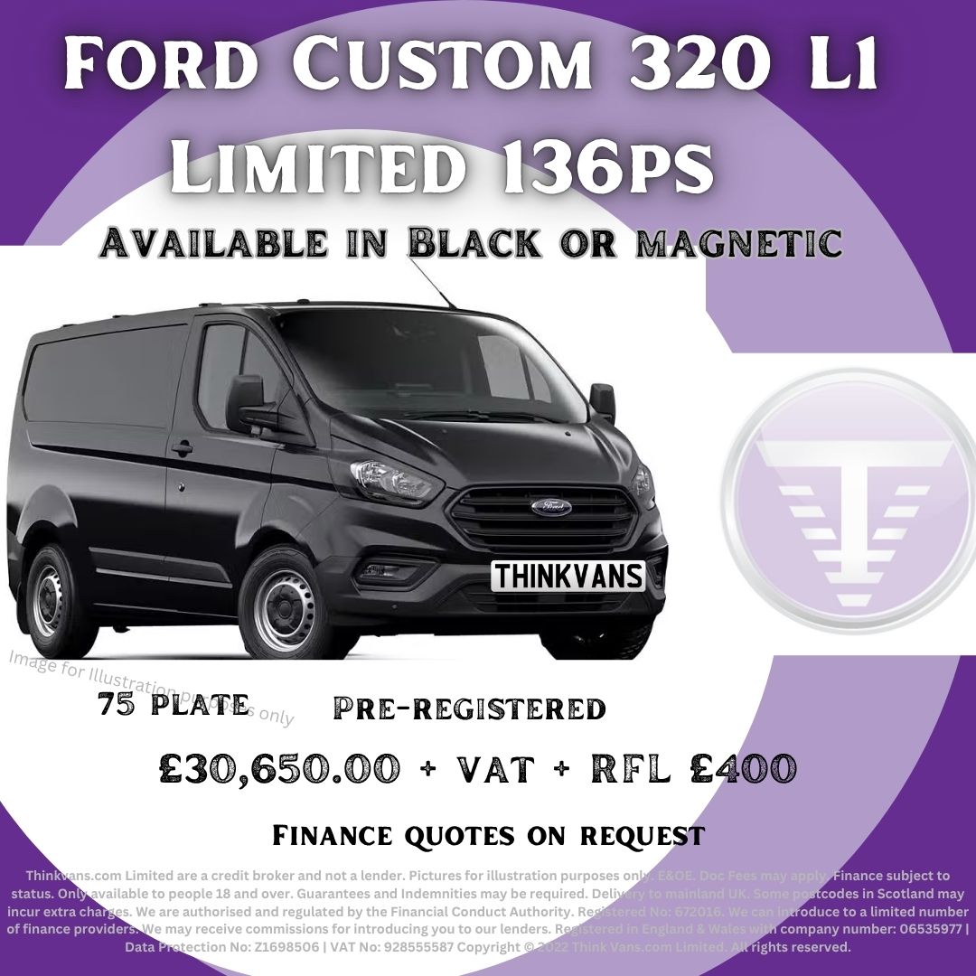 IN STOCK 
Ford custom AUTO Panel van.
call for more details 
Amanda 01446 724130
amanda@thinkvans.com