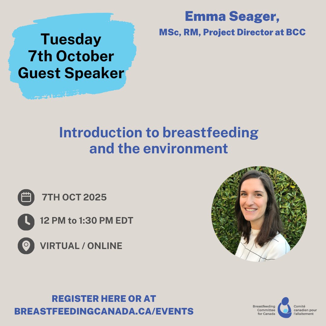 Join us for our virtual speaker event today: 
Topics include:
- Introduction to #breastfeeding and the #environment &amp; #emergency situations
- Integrating #wildfire risk into #prenatal health promotion
#nationalbreastfeedingweek #sustainability #humanmilk #NBW2025 #infantfeeding