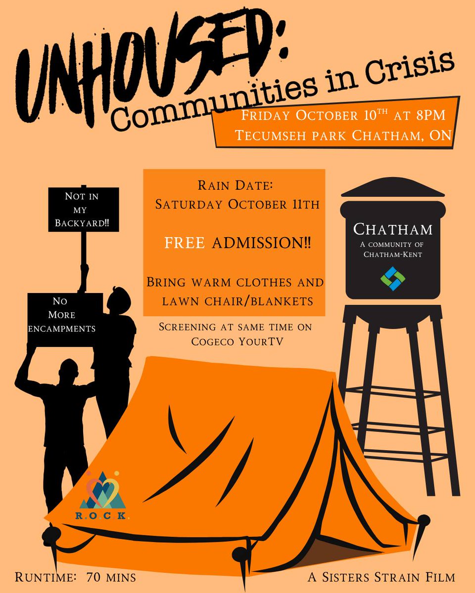 Thanks to Kat and Karissa Strain for stopping in to talk about their documentary, Unhoused: Communities in Crisis, being shown at Tecumseh Park in Chatham on Friday, October 10!