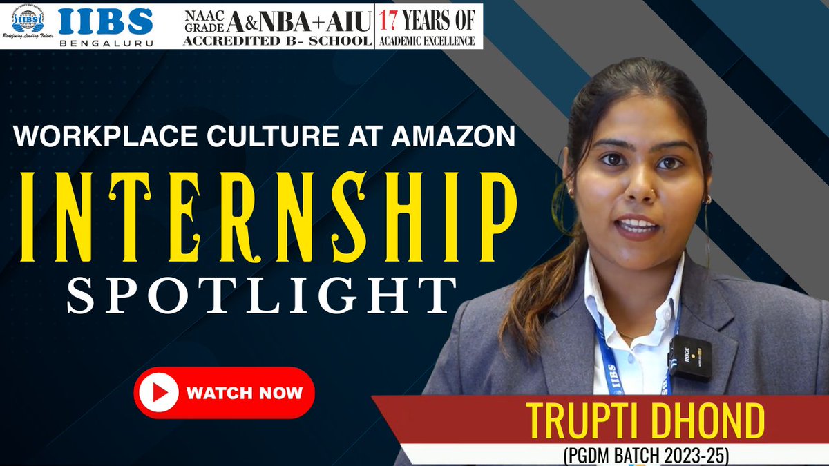 iibsonline's tweet image. Workplace Culture at Amazon Internship Spotlight | Trupti Dhond PGDM Batch 2023-25 | IIBS College... youtu.be/2ALjKms4rXw

#AmazonInternship #HumanResources #IIBSBangalore #PGDMLife #WorkplaceCulture #ProfessionalGrowth #InternshipExperience #LearningJourney