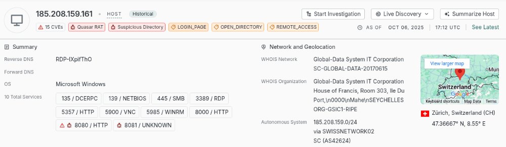 silascutler's tweet image. Interesting #OpenDir on #QuasarRat C2 server 185.208.159[.]161:8000 . The open web directory includes source code for a backdoor + misc development artifacts.

platform.censys.io/hosts/185.208.…
search.censys.io/hosts/185.208.…

#malware #thread 🧵