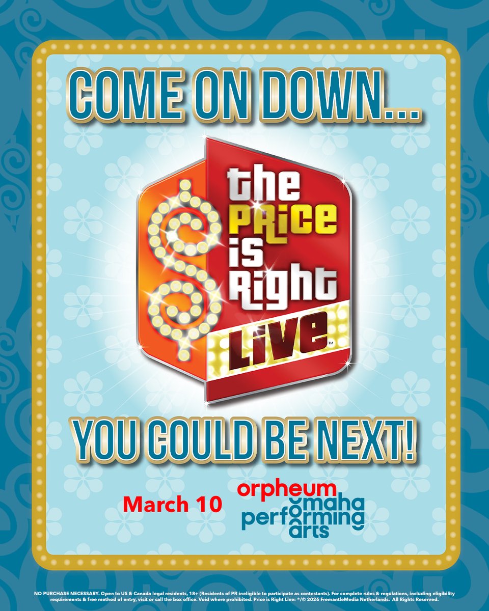 JUST ANNOUNCED 🔊 🔊

The Price is Right Live! is coming to the Orpheum Theater on March 10 🤑 

🎫 Tickets start at $50.25 and go on sale this Fri. Oct. 10 at 8 AM at bit.ly/430ToaP