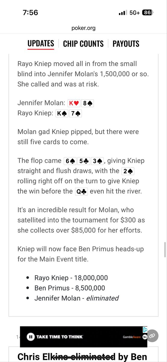 Huge congrats to member Jennifer Molan on her deep run in the <a href="/WSOP/">WSOP - World Series of Poker</a> circuit at <a href="/TVPokerRoom/">The Poker Room at Thunder Valley Casino Resort</a>! She took 3rd place in the main event taking home a whopping $85,666! 🤑🤑🤑
