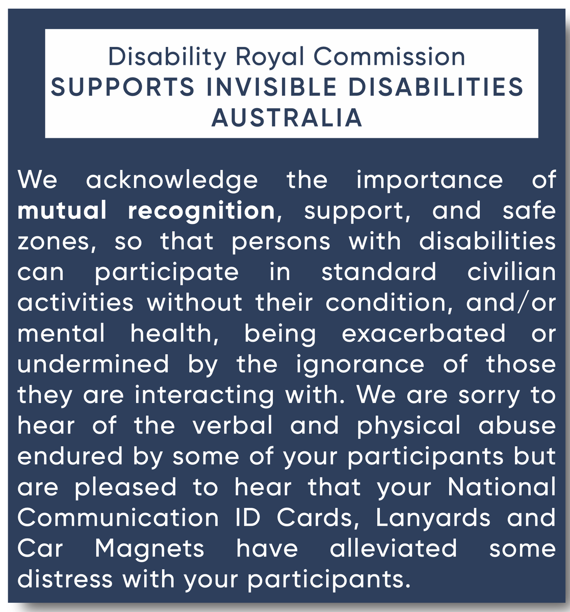 Invisible Disabilities Australia tweet media