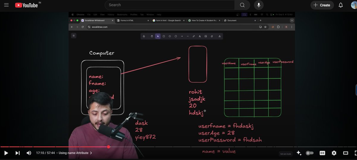 neuralnerd01's tweet image. Day 5/100 of #100DaysOfCode 💡 @rohit_negi9 @adityatandon02 
Learned all about HTML forms today!
🧩 form, input, label
🔘 Radio buttons &amp;amp; checkboxes
📅 Input types: date, email, file, tel
💬 textarea, select, option
⚙️ Built a mini project!
Forms = where users meet functionality