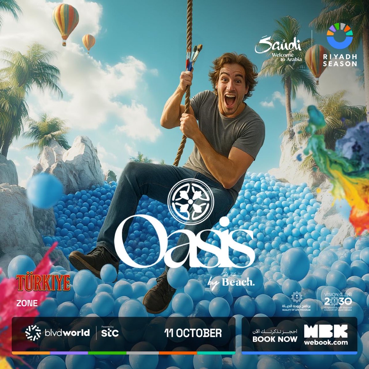 Enjoy swimming through waves of plastic balls at the Turkey Zone in Boulevard World… a unique experience and a beach like no other 😍❤️

Book your ticket now 🎟️
webook.com/en/experiences…

#BigTime
#RiyadhSeason