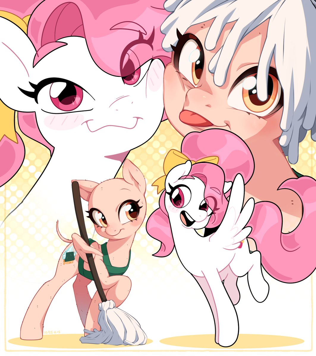 kartased's tweet photo. Collab avec @_Slobbery_ !🐸
on a redessiné nos vieux oc MLP!🧽✨💖

Son gros poulet sans plume et mon oc inspiré de mon skin MINECRAFT en big 2014💥 https://t.co/O0z74AjStk