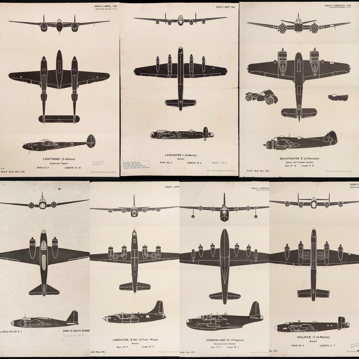 Our next newsletter (out this Saturday) includes great selection of original Second World War aircraft identification posters. 

These are the larger, poster, sized versions, used to familiarise military personnel with Allied &amp; Axis aircraft.

New to market. Including Lancaster,