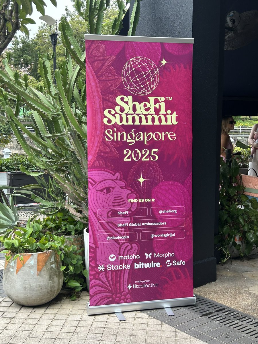 Had such a great time speaking at the SheFi Summit in Singapore! 

Huge thanks to <a href="/wordsgirljul/">Jul ✨ wordgirlsgirljul.eth</a> and <a href="/Nicolecpln/">Nicole</a> for hosting such a beautiful event. 

Excited for more inspiring events that celebrate and elevate women in web3 🤍