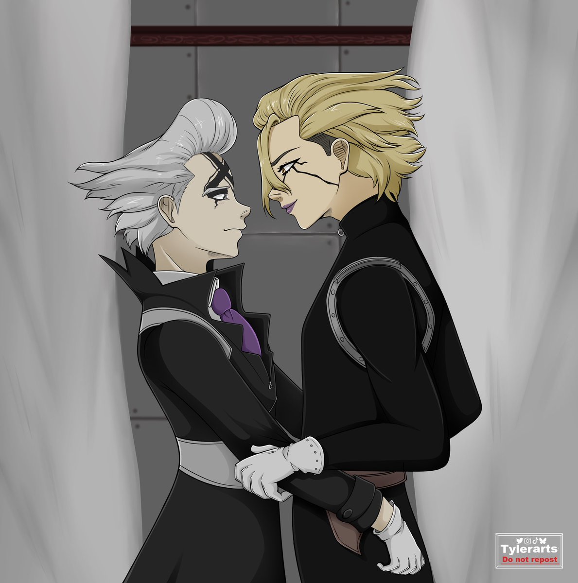 Happy belated bday Xeno…. 🎉❤️ I thought I had posted this already but apparently not 🫣 

Completed for the <a href="/stanxenoevents/">🚬✖️ stanxeno events ✖️🚬</a> prompt but it more became its own thing as I wasn’t able to complete the full illustration 🥲❤️