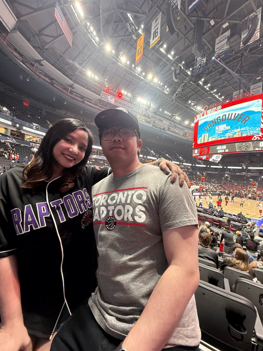 joyarianna's tweet photo. Our first NBA game live — Toronto Raptors vs. Denver Nuggets! 🏀🔥
Another one off the bucket list ✔️ https://t.co/UDg6TaU4JK