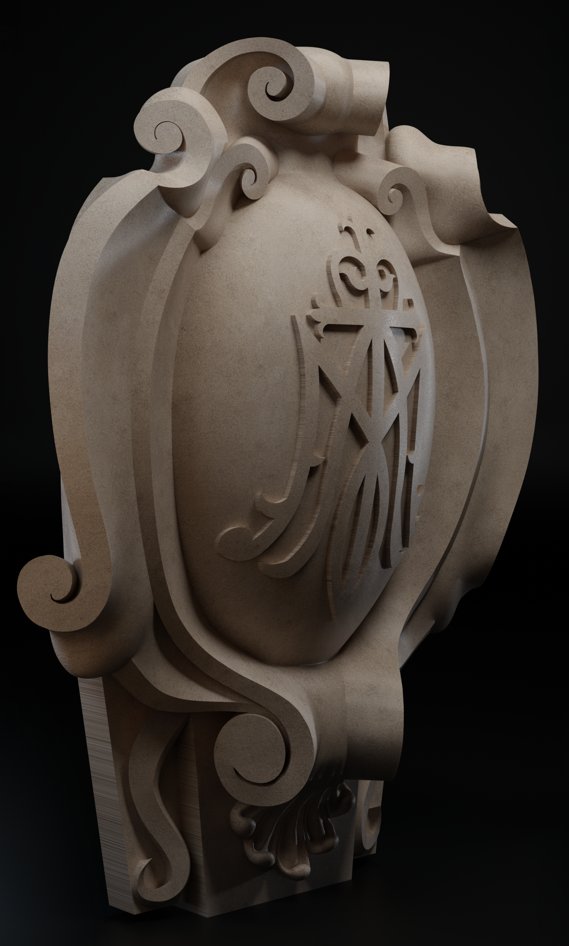 ErikBootsma's tweet photo. Modeling done for our design for a decorative stone shield keystone to be installed on the new @BenedictineKS Library.
Really amazing to work with @Monumental_Labs on this work and their amazing team. Can't wait to see this take shape in stone in the coming weeks.
#makingbeauty https://t.co/0qQW0oZqsO