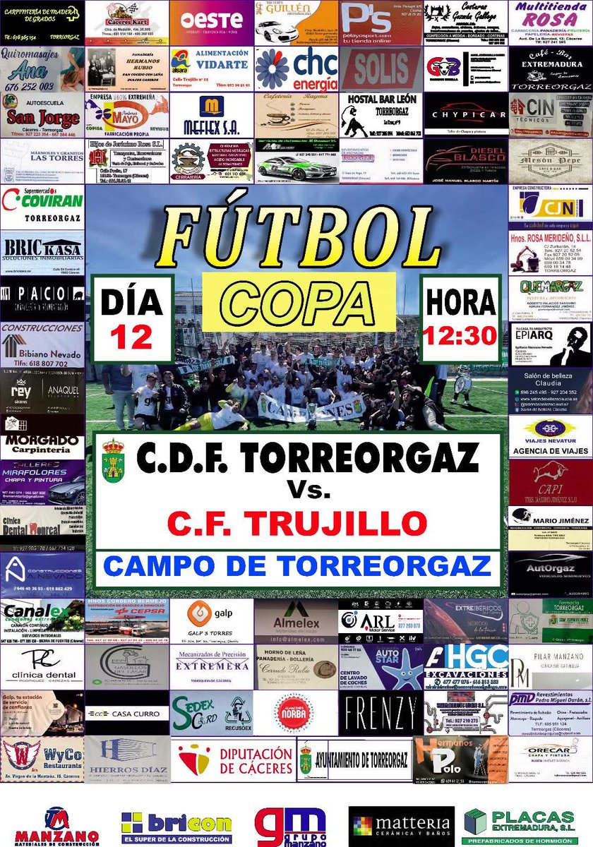 ⚽️⚠️ EL DIA DEL PILAR VUELVE LA COPA ⚠️⚽️

🏆 COPA DE EXTREMADURA
➡️ 1ª ELIMINATORIA PARTIDO UNICO
🆚 C.F. TRUJILLO 
📅 DOMINGO 12/10/2025
⏰ 12:30 H
🏟 CAMPO MUNICIPAL DE TORREORGAZ

#123Torreorgaz
💚🤍💚🤍💚