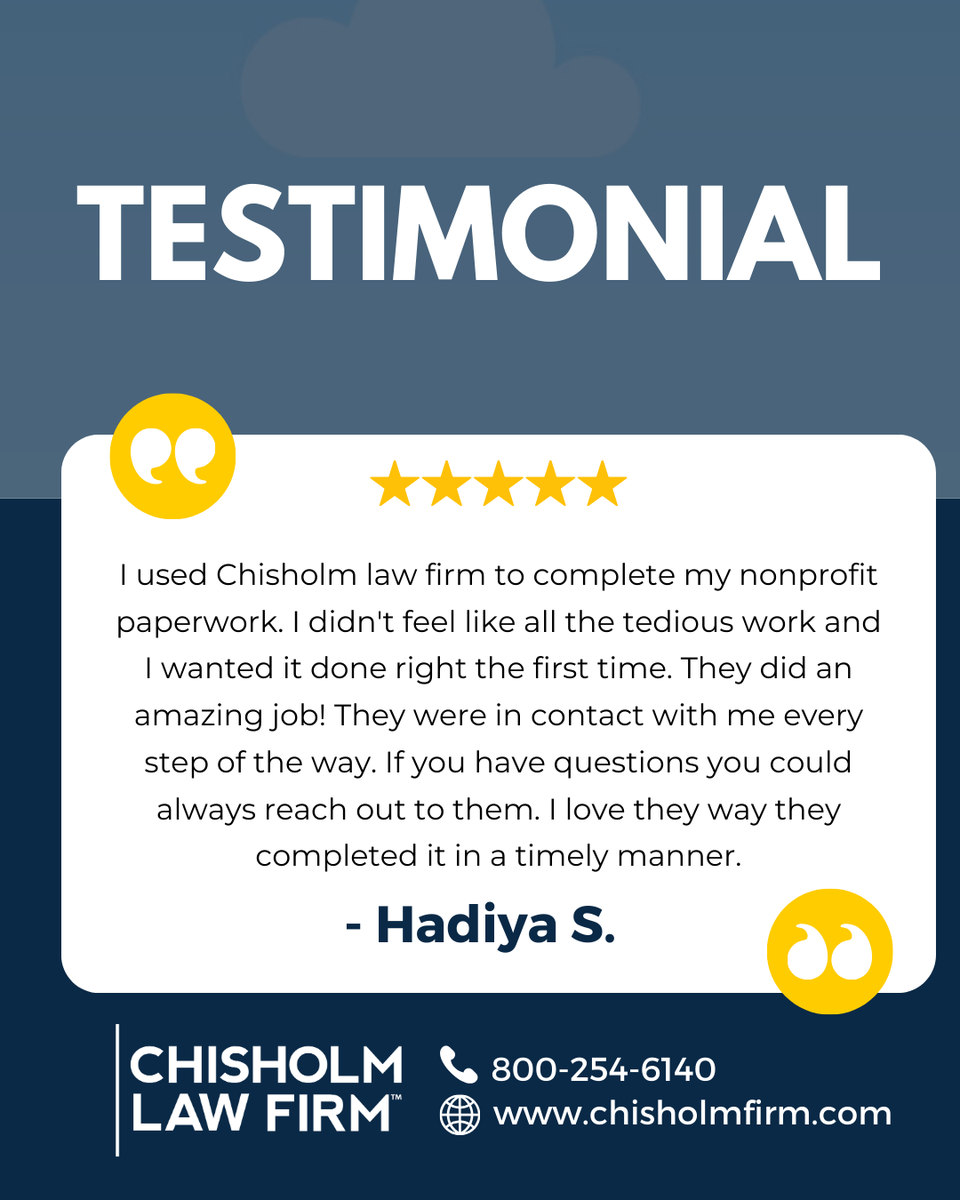 Disclaimer: This testimonial or endorsement does not constitute a guarantee, warranty, or prediction regarding the outcome of your legal matter. Prospective clients may not receive the same or similar results. Prior results do not guarantee a similar outcome.