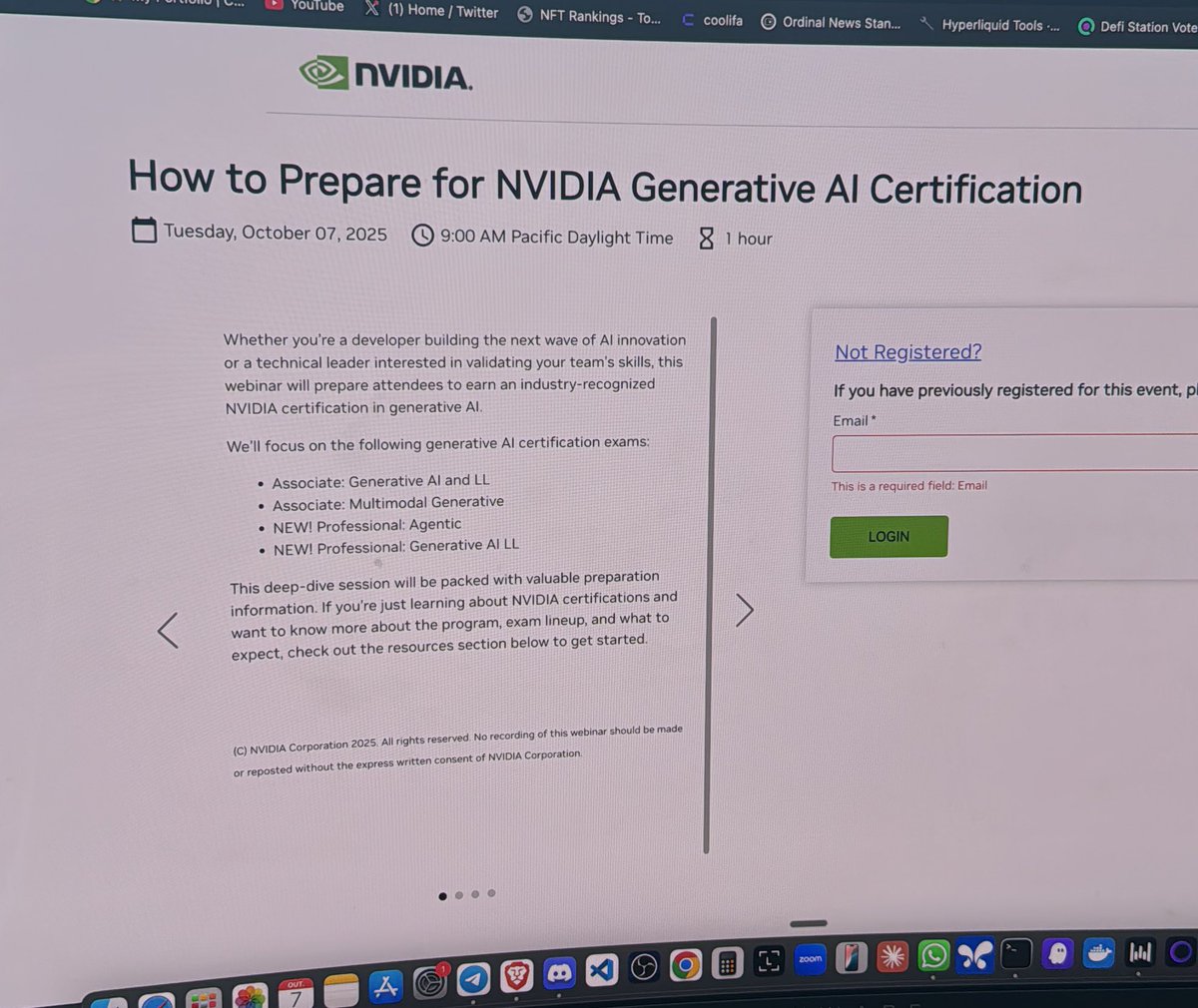 Hoje vou participar de uma aula da <a href="/nvidia/">NVIDIA</a> para preparação da certificação em AI generativa. 

O <a href="/culturabuilder/">Cultura Builder</a> foi acelerado pelo programa Nvidia Inception.

Surreal viver isso.