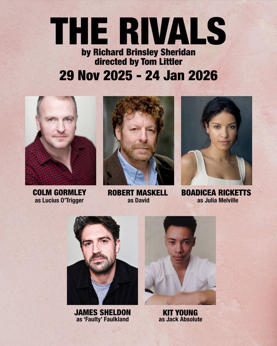OrangeTreeThtr's tweet photo. 📣 Meet the cast for THE RIVALS!

Robert Bathurst and Patricia Hodge will star in the 250th anniversary production of Sheridan's comedy, directed by Tom Littler, ahead of a tour to @TheatreRBath and @ArtsTheatreCamb.

📆 From 29 Nov
🎟️ Tickets on sale: https://t.co/RR5nPfpYHN https://t.co/vhoQSC0kd6