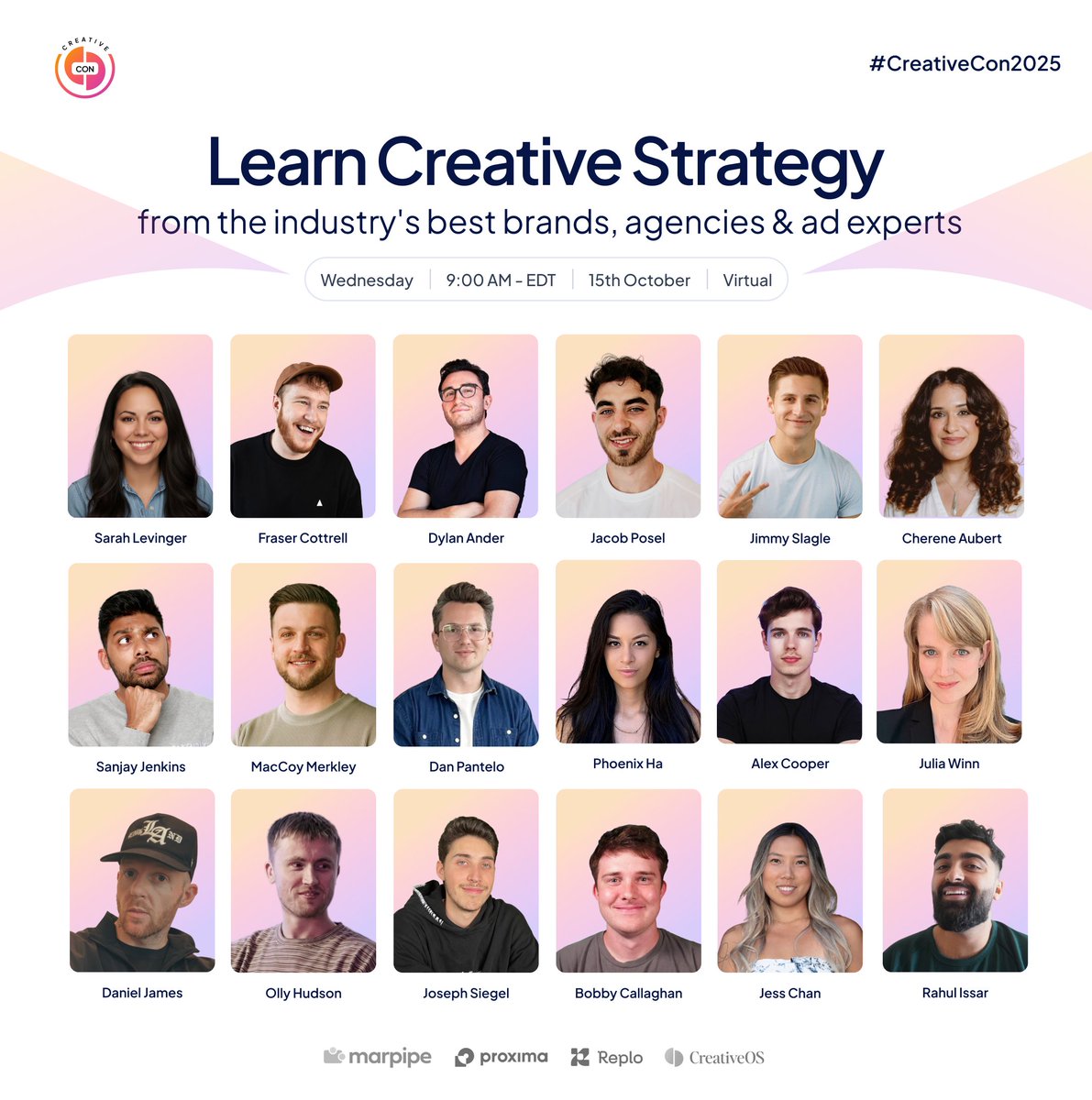 replohq's tweet image. Good creative varies across ad platforms and over time. But get it right, and you get to scale FAST. It&apos;s not luck, it&apos;s trail and error and expertise. This year, we&apos;re helping you learn the easy way at Creative Con 🤓 

Join us and 10+ partners (including our host CreativeOS) in…