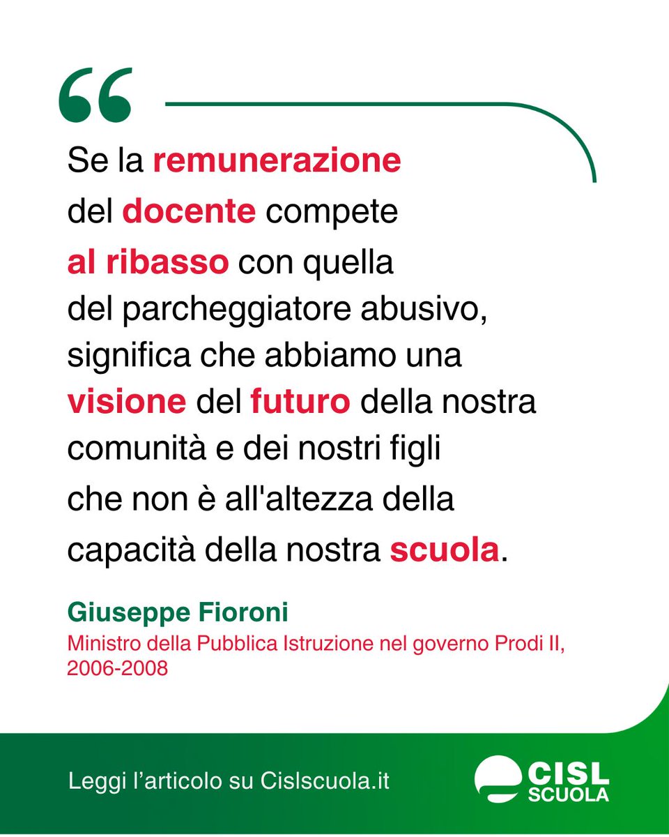 cislscuola's tweet photo. "Alla #scuola si chiede ogni volta di fare qualcosa in più, ma con gli stessi #mezzi e gli stessi #docenti. Invece bisogna investire nella #formazione e consentire ai docenti di non uscire dalla scuola esattamente come ne sono entrati".
Così si è espresso #GiuseppeFioroni durante la #videointervista rilasciata a #CISLScuola sulla valutazione del #biennio (2006-2008) in cui è stato #Ministro del dicastero che, ha deciso, dovesse chiamarsi della #PubblicaIstruzione, perché "il #dirittoallostudio deve essere garantito a tutti e la scuola non deve lasciare indietro nessuno".
Clicca il link e guarda l'intervista per intero 👇https://t.co/qMhchXjdOi