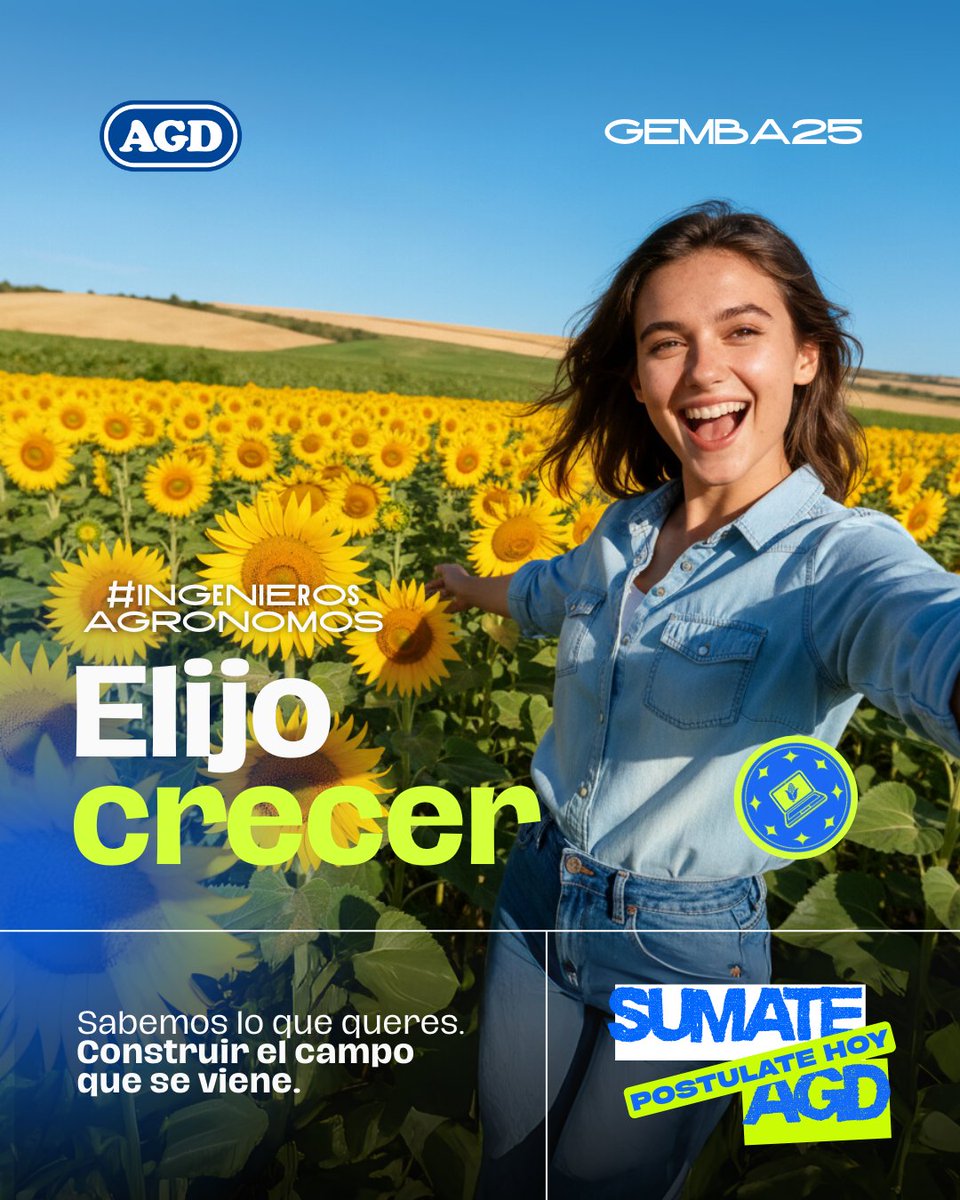 🌱 Si sos ingeniera o ingeniero agrónomo y querés desarrollar tu carrera en agronegocios, este es tu lugar 
👉 Aplica en nuestra búsqueda en agd.hiringroom.com/jobs/get_vacan…

✔️ Buscamos talentos con pasión por el campo argentino y ganas de innovar en agronegocios. 

#FamiliaAGD 💙