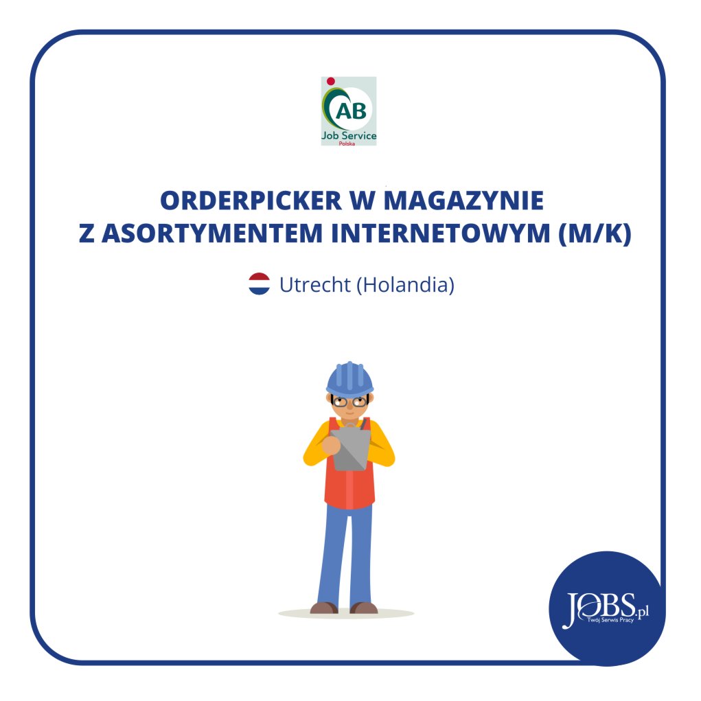 JobsPoland's tweet image. Dziś polecamy ofertę pracy:
---
✅ ORDERPICKER W MAGAZYNIE Z ASORTYMENTEM INTERNETOWYM (M/K)
---
💼 Miejsce pracy: 🇳🇱 Utrecht (Holandia)
🏢 Pracodawca: AB Job Service Polska Sp. z o.o.
---
🚩 Sprawdź: jobs.pl/orderpicker-w-…
---
#Praca, #OfertyPracy, #OrderPicker