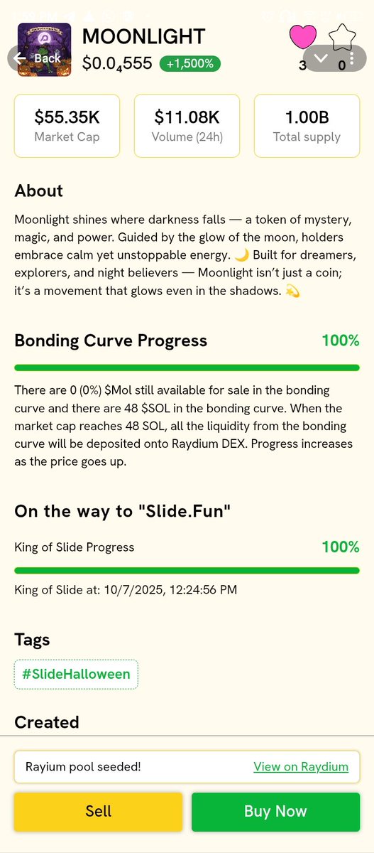 Deljimae's tweet image. When darkness covers the world, Moonlight rises. 🌕
A token forged in mystery, glowing with silent power and guided by magic. ✨
It’s more than light — it’s the spirit of the night itself. Dare to hold the glow? 🔮
#Moonlight #SlideHalloween #SlideFun #SpookySeason