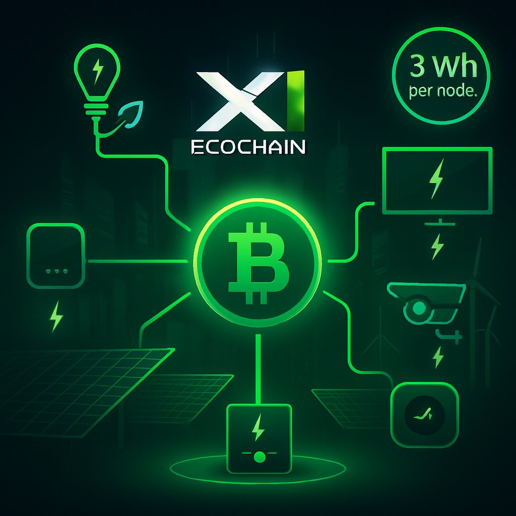 sujal_mand62950's tweet image. GM Chads 👋

Energy-hungry mining is draining wallets and the planet. @X1_EcoChain offers a solution: nodes running at just 3 Wh each. ⚡
Sustainable crypto is here — efficient, scalable, and future-proof. #EcoCrypto #GreenBlockchain 
👇👇👇👇