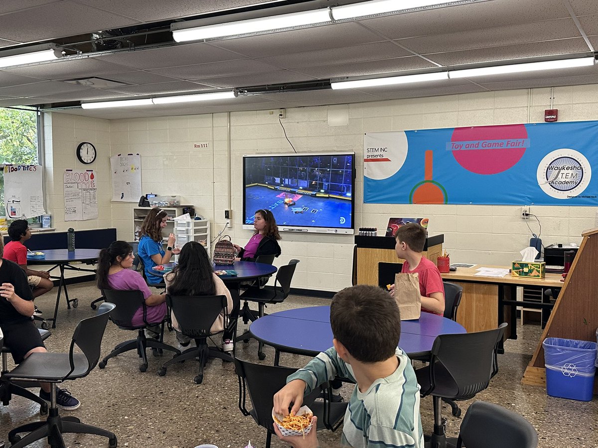 What other school on the 🌍 is airing episodes of <a href="/BattleBots/">BattleBots</a> at lunch?

Stop on by <a href="/WSA_Saratoga/">WSA: STEM -Saratoga Campus</a> to check out the action some time. Guaranteed, you will not be disappointed. Lunch conversations are simply springboards for #inspiration of #innovation and #creation 🛠️