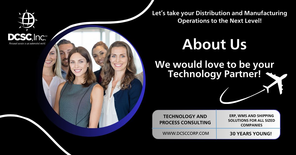 DCSCInc's tweet image. 🤩 We help Distribution and manufacturing companies with ERP, Shipping, and Supply Chain Solutions. Our team is devoted to customer service, and we pride ourselves on our down-to-earth consulting style, which helps our customers take their operations to the next level. Questions?…
