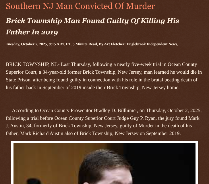 ArtFletcher9's tweet photo. Southern NJ Man Convicted Of Murder https://t.co/VFHKsE7pnK via @Englebrooknews #CrimeNews #NewJersey #Oceancountynj #bricknj #guiltyverdict #murder #son #convicted #killing #father @wireless_step @HRG_Media @LodiNJNews @SugarMAGA @fordmb1 @SarahGeving1 @Shannon96574094 @Daytobehappy @janninereid1 @gator4kb18 @MichelleF_35 @TrumpWasRite @KathyKbrose @RobGerundo @JimBobW49