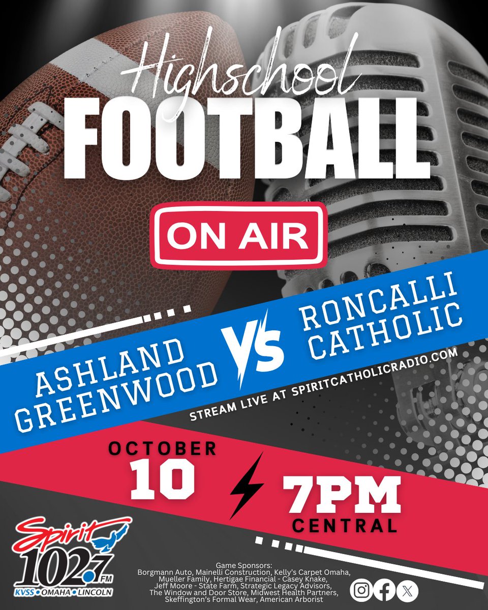 Spirit Catholic Radio will be on campus Friday night!! Can't make it to the game? Fans can tune in locally on 102.7FM, stream it live at spiritcatholicradio.com, or listen through the Spirit Catholic Radio app.
