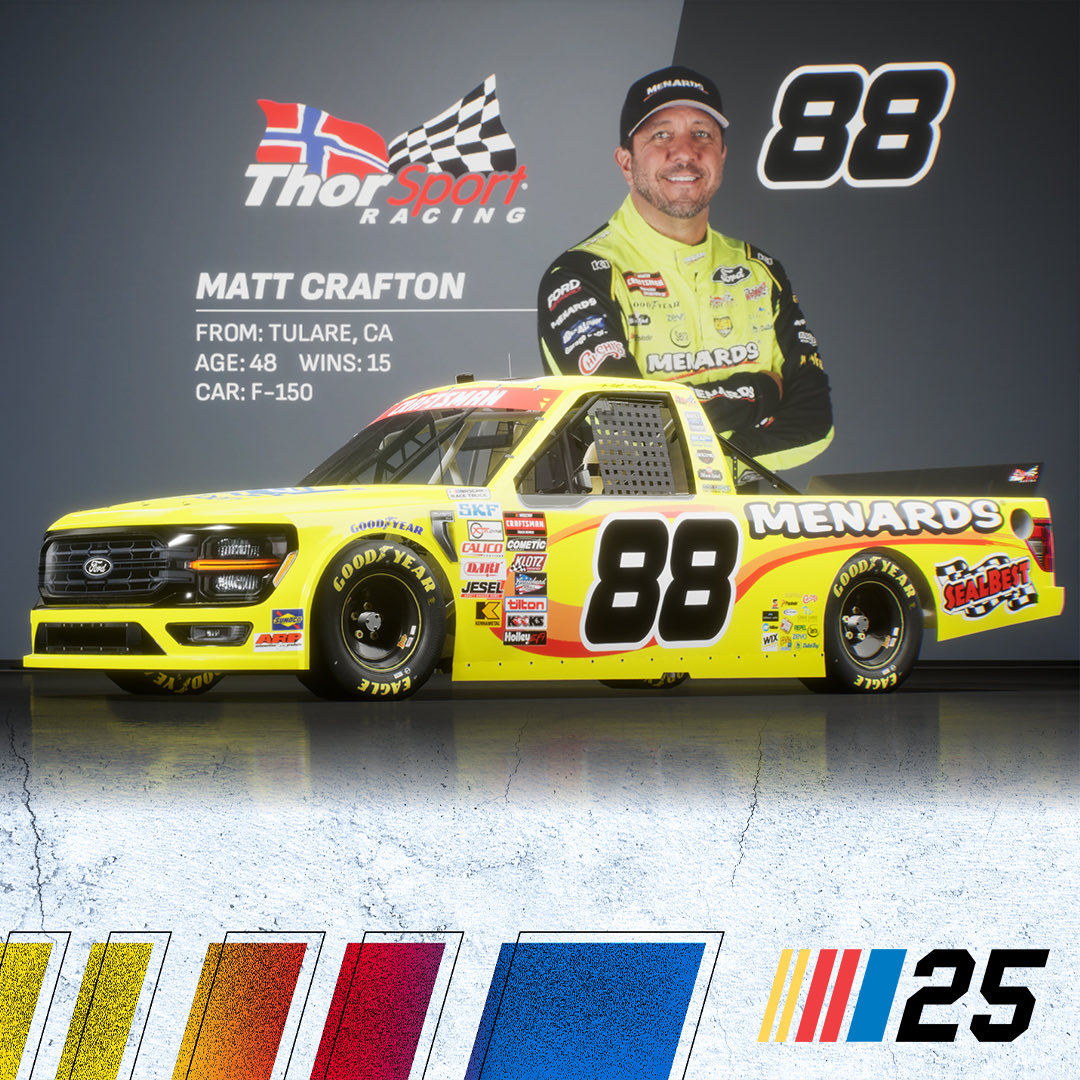 ThorSport Racing is proud to be part of the action in NASCAR 25, the first console game developed by iRacing - launching October 14, 2025.

Experience the speed, precision, and legacy of ThorSport Racing from your home. 

🎮 Pre-order now: nascar25.com