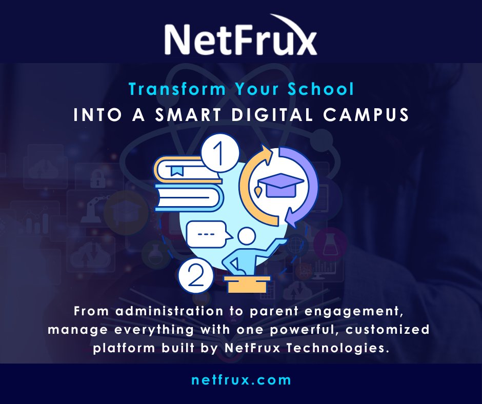 netfruxsocial's tweet image. 🎓 Empowering Schools with Smarter Digital Solutions for 15+ Years!

NetFrux Technologies builds custom School Management Systems &amp;amp; Parent Apps — helping schools go paperless, automate admin, and strengthen teacher-parent-student communication.

#EdTech #NetFruxTechnologies
